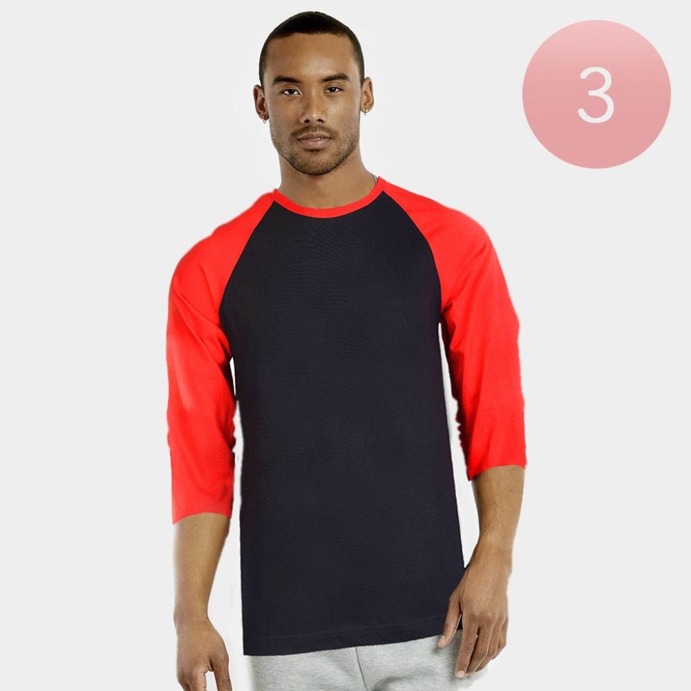 • 3PCS - Men's 3/4 Sleeve Raglan T-Shirts